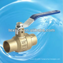 Solder full port brass ball valves fully welded with lead free (sweat*sweat)